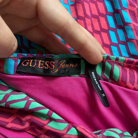 Y2K Guess Multicolor Geometric Halter Dress - Picture 5 of 12